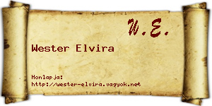 Wester Elvira névjegykártya
